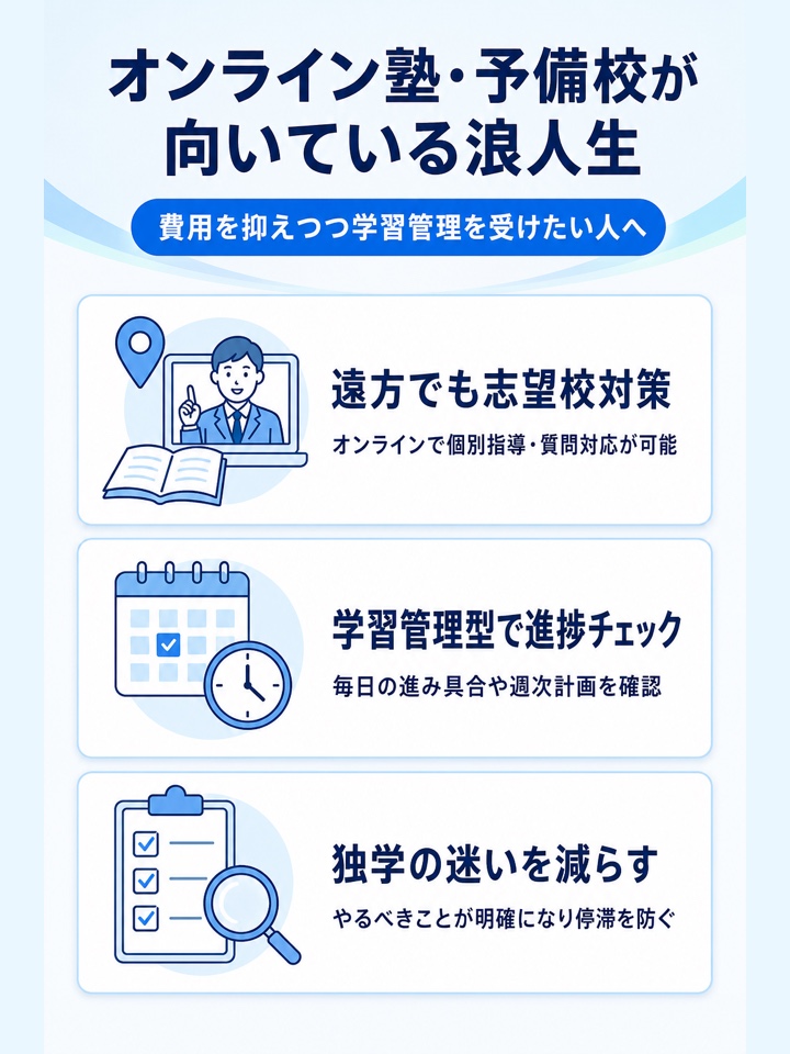 オンライン塾・予備校が向いている浪人生