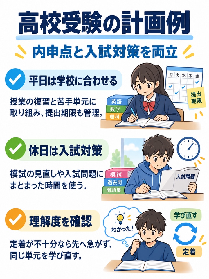 高校受験生の勉強計画例