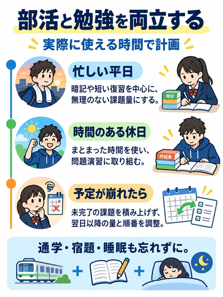 部活と両立する生徒の勉強計画例