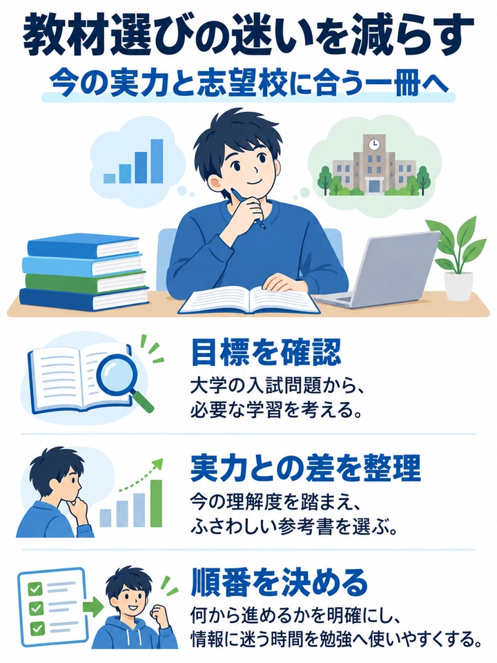 参考書や教材の選定をサポートしてもらえる