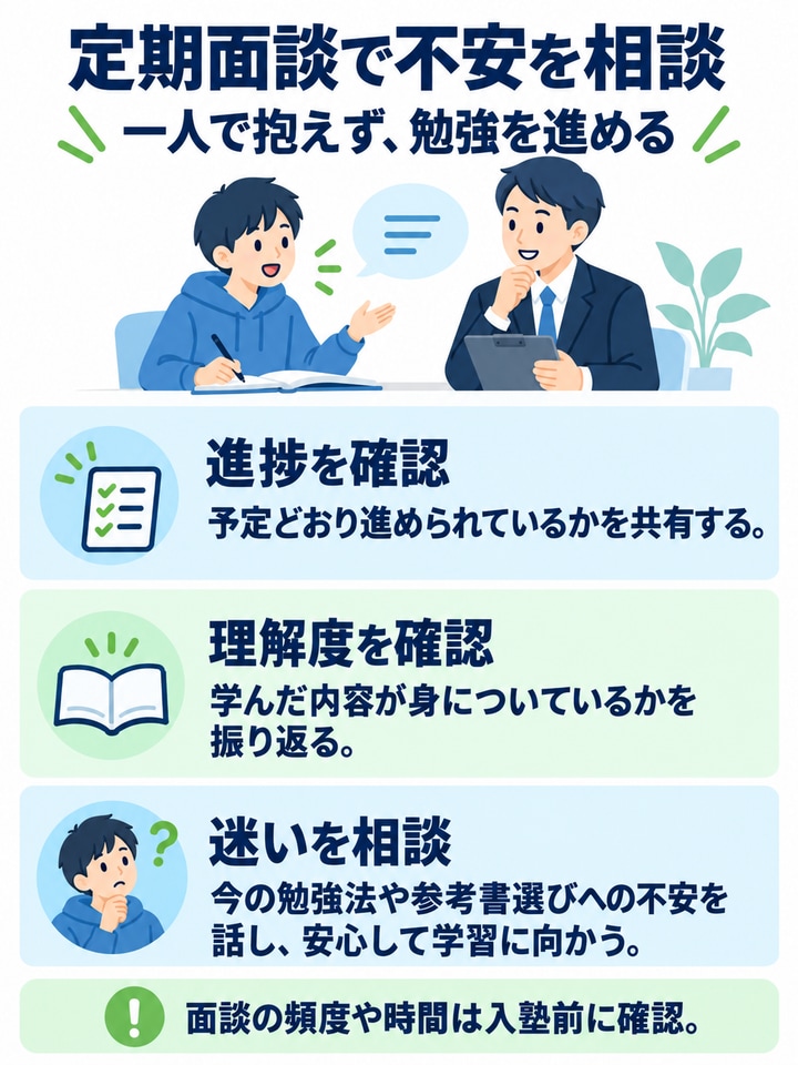定期面談で不安を相談できる