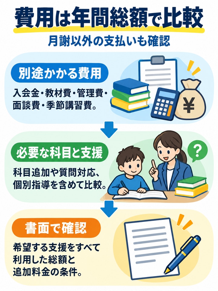 年間費用の総額を確認する