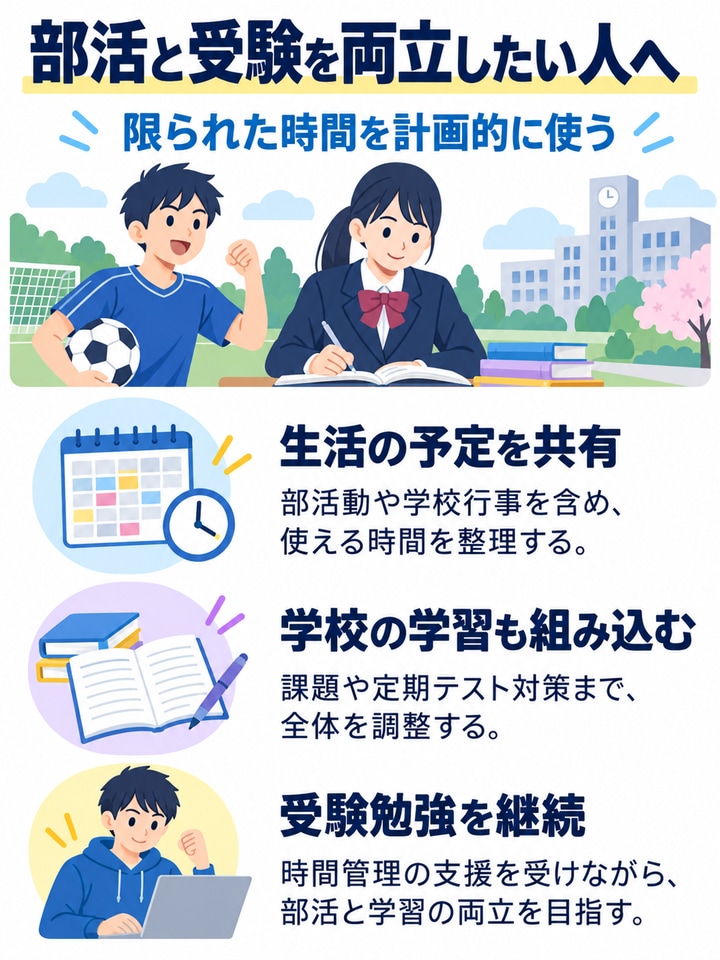 部活と受験を両立したい人