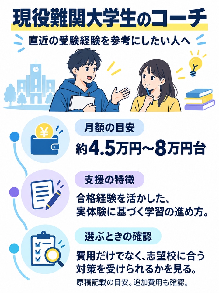 現役の難関大学生がコーチとして担当するタイプの塾