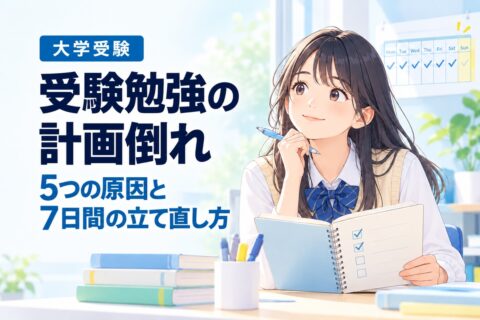 受験勉強の計画倒れ。5つの原因と7日間の立て直し方