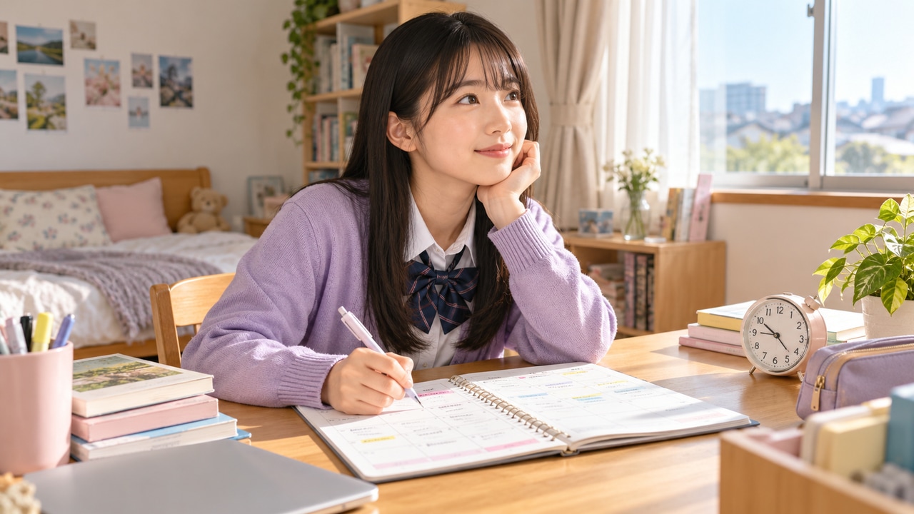 計画倒れから立て直す、今日から7日間の行動プランをイメージした学習風景
